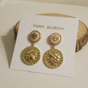 Tory Burch coin drop earrings